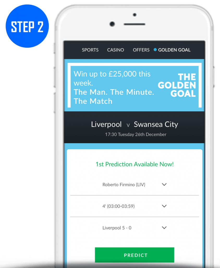 Step 2 How To Play BetVictor Golden Goal