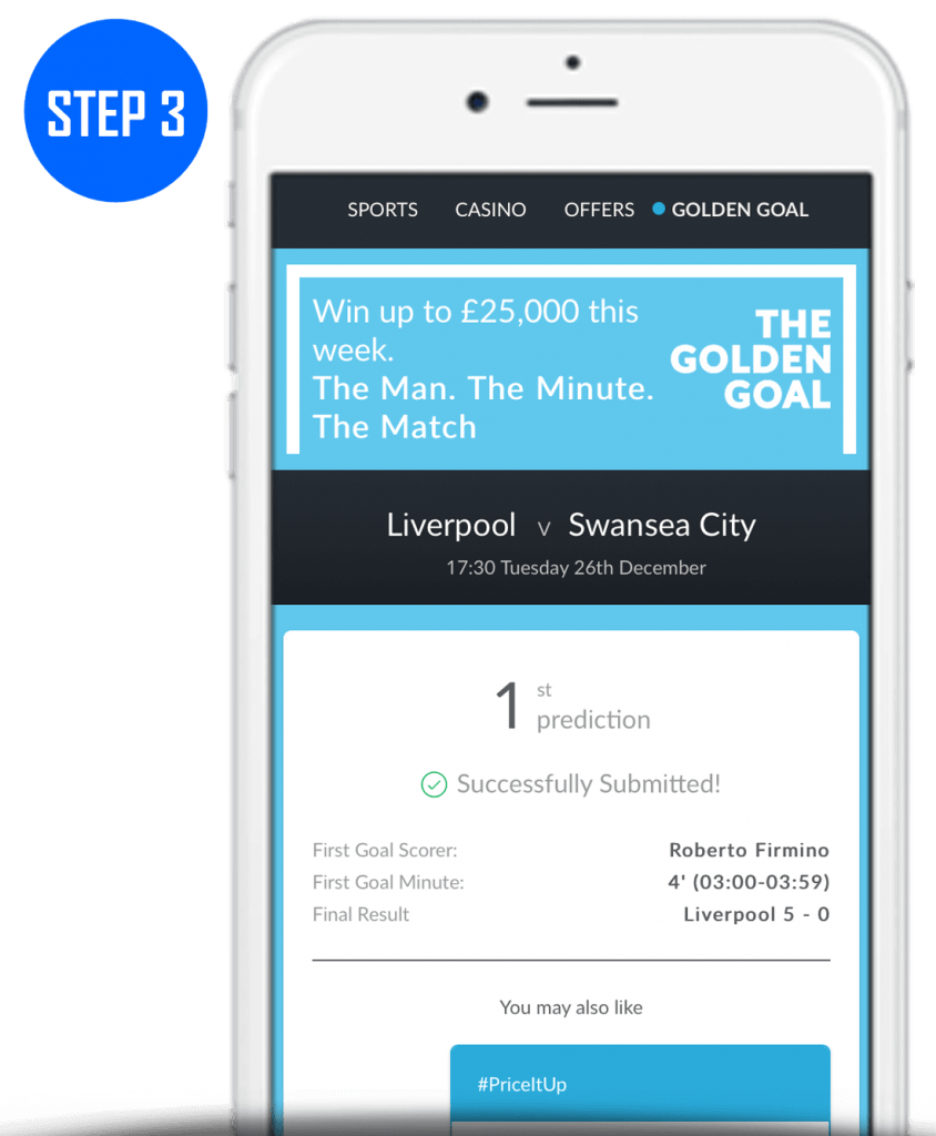 Step 3 How To Play BetVictor Golden Goal