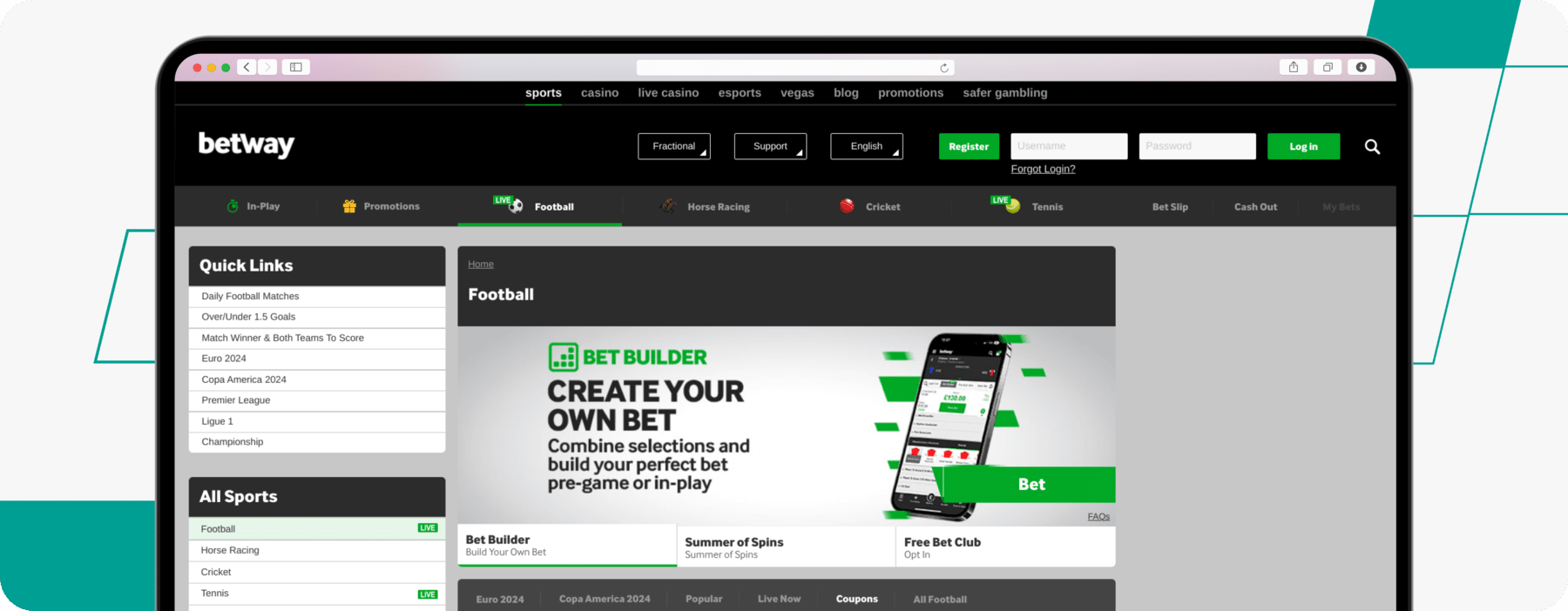 betway bet builder desktop screenshot