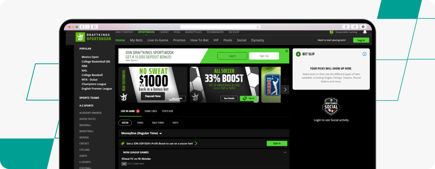 draftkings app desktop screenshot