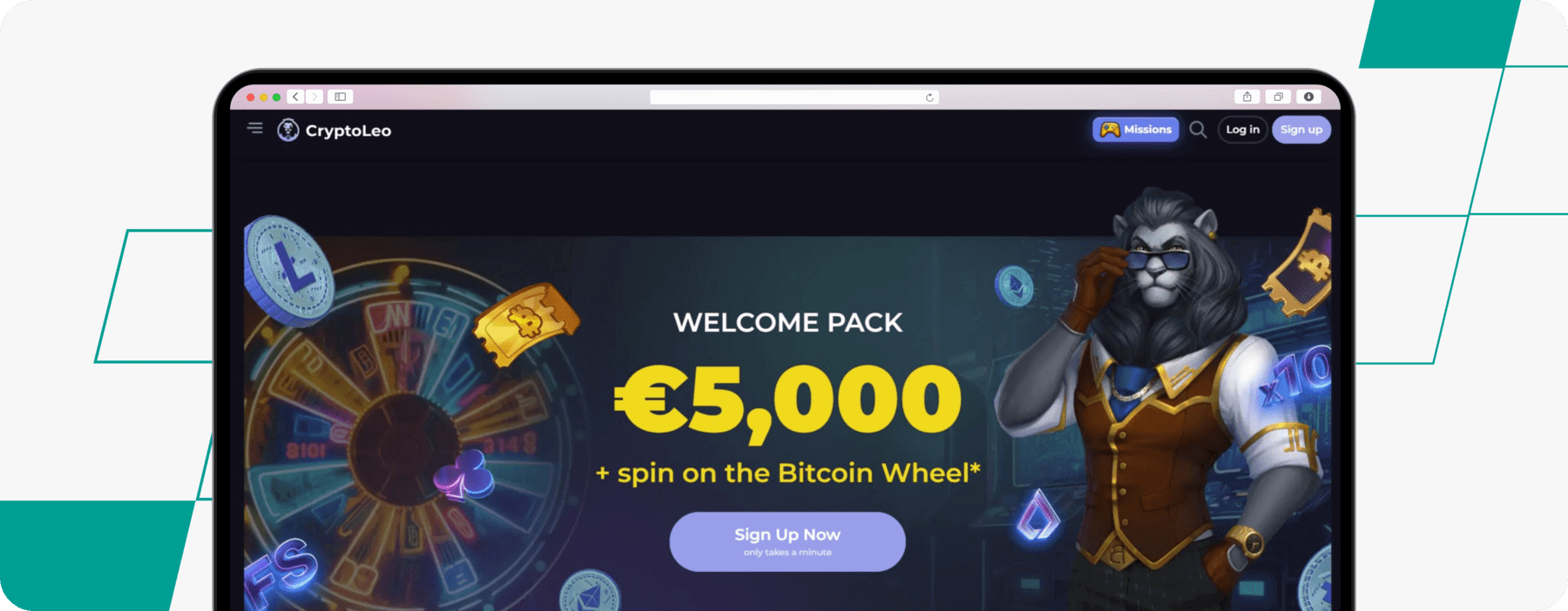 screenshot of cryptoleo welcome offer