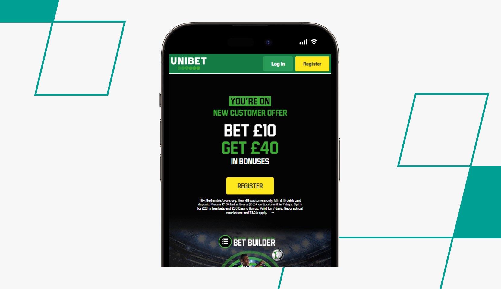 desktop Screenshot of Unibet Bet £10 Get £40 Promo Page